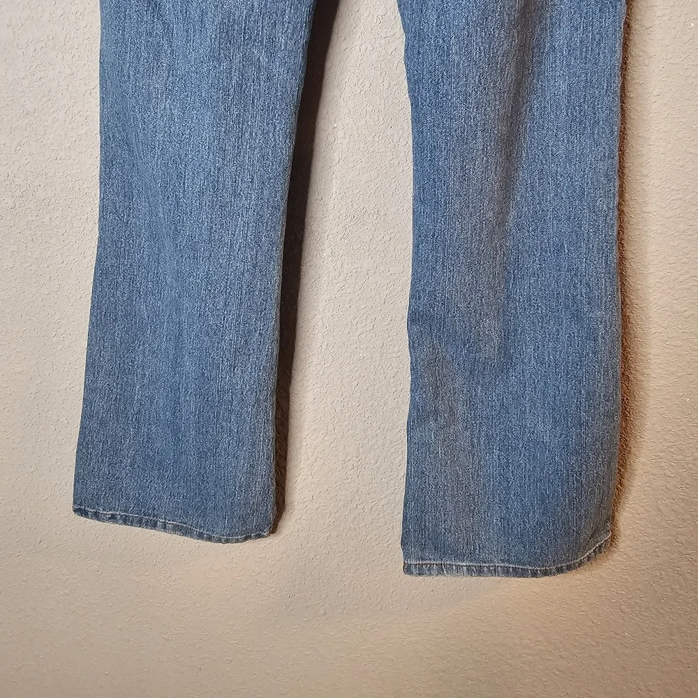 Vtg Blue Heart‎ Girls Blue Jeans Size 14 Embroidered Flower Straight Leg